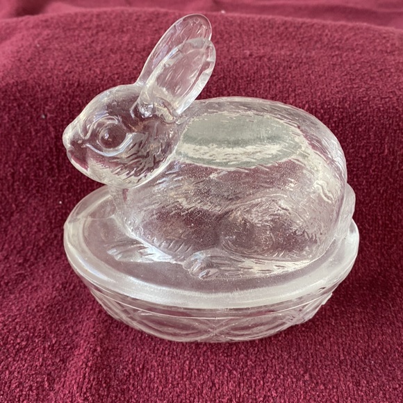 Galerie Other - Galerie Glass Bunny on Nest Dish 2 Pc Vintage